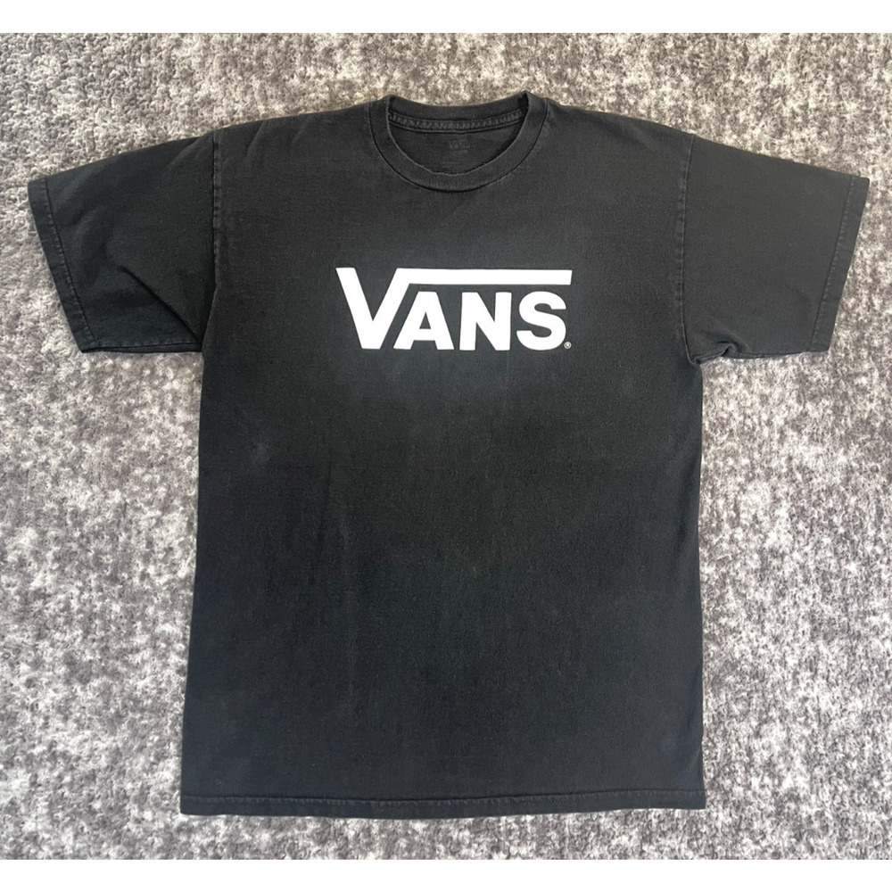 Vans T Shirt Black Short Sleeve Medium Tee Skatboarding Logo